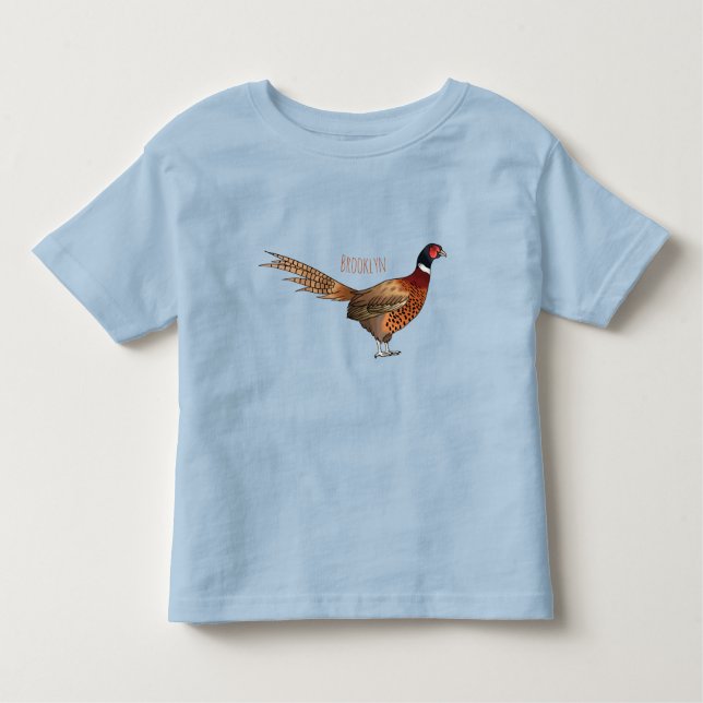 Camiseta Ilustração de desenho animado de pheasant de pesco (Frente)