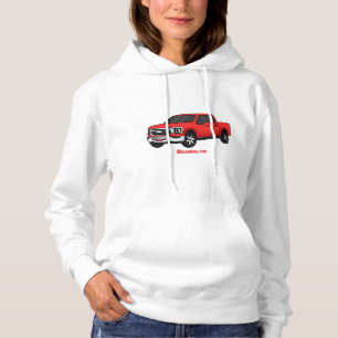 Camiseta Ilustração de desenho animado de picup vermelho-