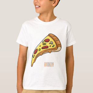 Camiseta Ilustração de desenho animado de pizza
