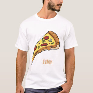 Camiseta Ilustração de desenho animado de pizza
