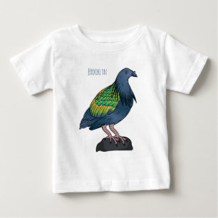 Camiseta Ilustração de desenho animado de pombo-nicobar