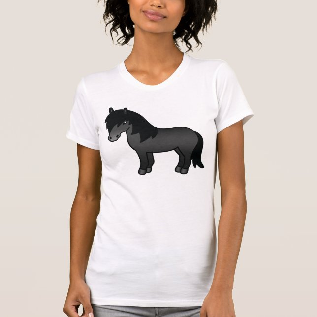 Camiseta Ilustração de desenho animado de pônei Shetland pr (Frente)