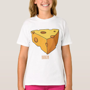 Camiseta Ilustração de desenho animado de queijo