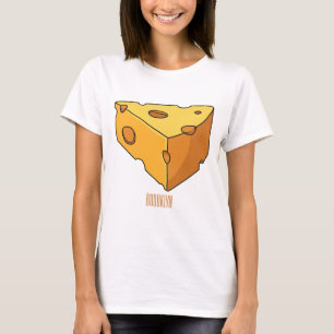 Camiseta Ilustração de desenho animado de queijo