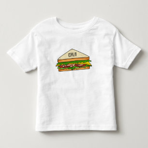 Camiseta Ilustração de desenho animado de sanduíche