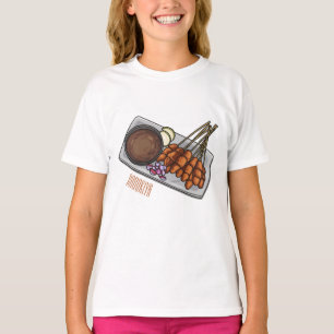 Camiseta Ilustração de desenho animado de Satay