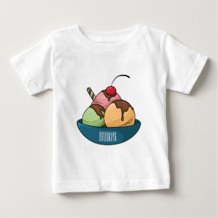 Camiseta ilustração de desenho animado de sorvete