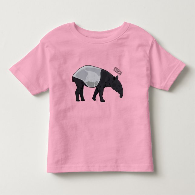 Camiseta Ilustração de desenho animado de Tapir (Frente)