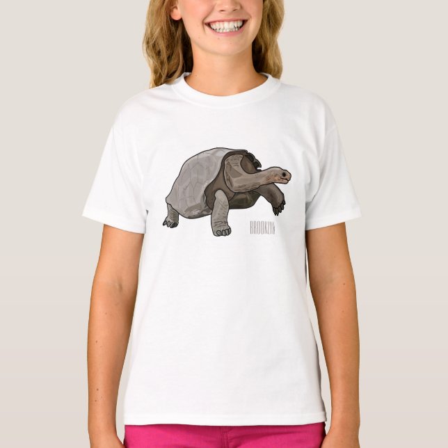 Camiseta Ilustração de desenho animado de tartaruga de Galá (Frente)