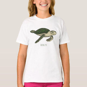 Camiseta Ilustração de desenho animado de tartaruga marinha