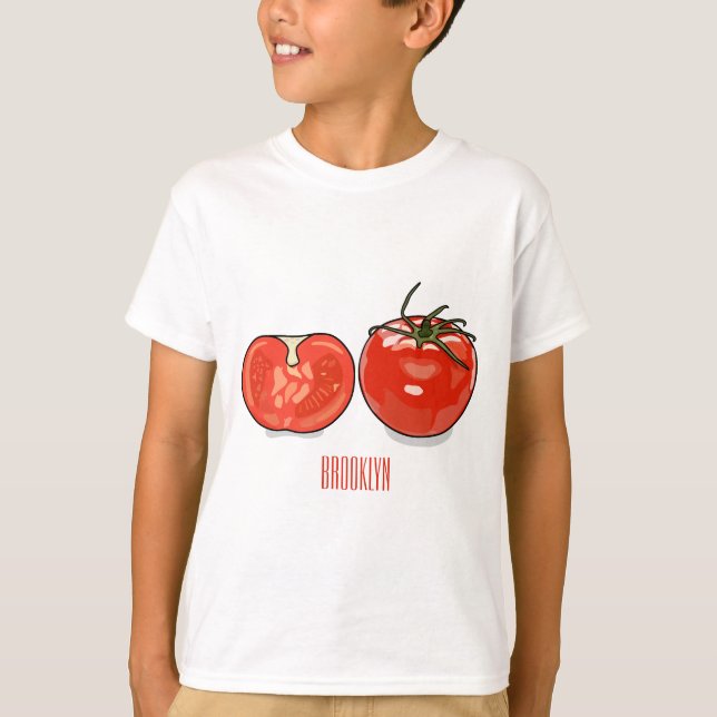 Camiseta Ilustração de desenho animado de tomate (Frente)