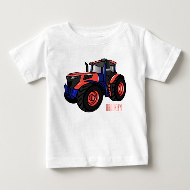 Camiseta Ilustração de desenho animado de trator  (Frente)