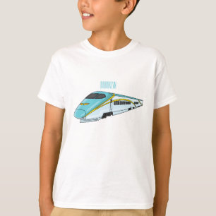Camiseta Ilustração de desenho animado de trem de bala de a
