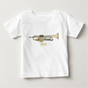 Camiseta Ilustração de desenho animado de trompete