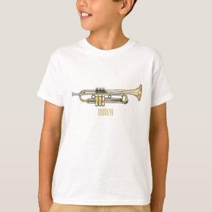 Camiseta Ilustração de desenho animado de trompete