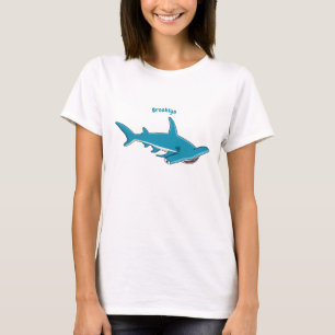 Camiseta Ilustração de desenho animado de tubarão-martel