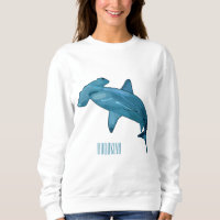 Ilustração de desenho animado de tubarão-martelo