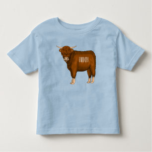 Camiseta Ilustração de desenho animado de vaca em terras al