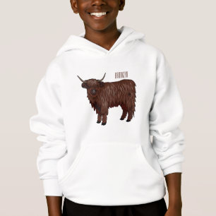 Camiseta Ilustração de desenho animado de vaca em terras al