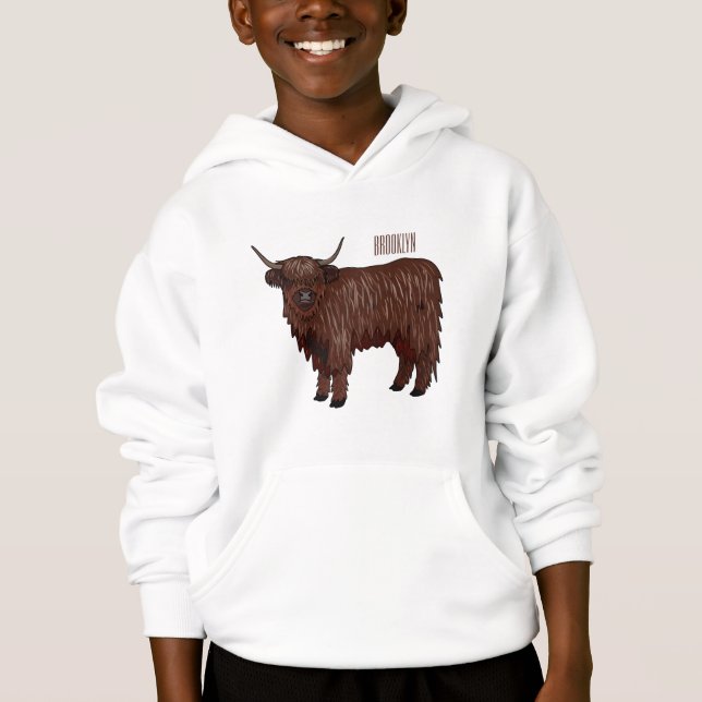 Camiseta Ilustração de desenho animado de vaca em terras al (Frente)