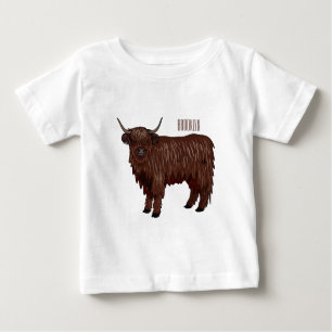 Camiseta Ilustração de desenho animado de vaca em terras al