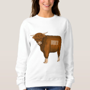 Camiseta Ilustração de desenho animado de vaca em terras al