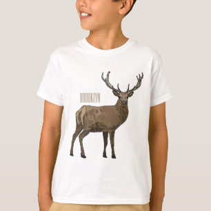 Camiseta Ilustração de desenho animado de veado