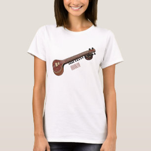 Camiseta Ilustração de desenho animado de violão