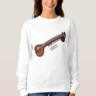 Camiseta Ilustração de desenho animado de violão