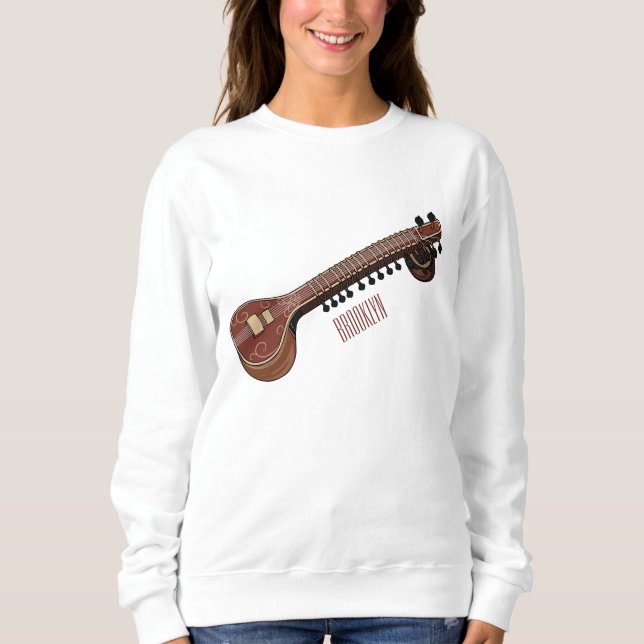 Camiseta Ilustração de desenho animado de violão (Frente)
