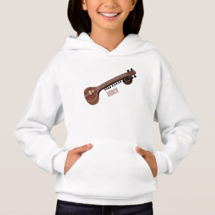 Camiseta Ilustração de desenho animado de violão