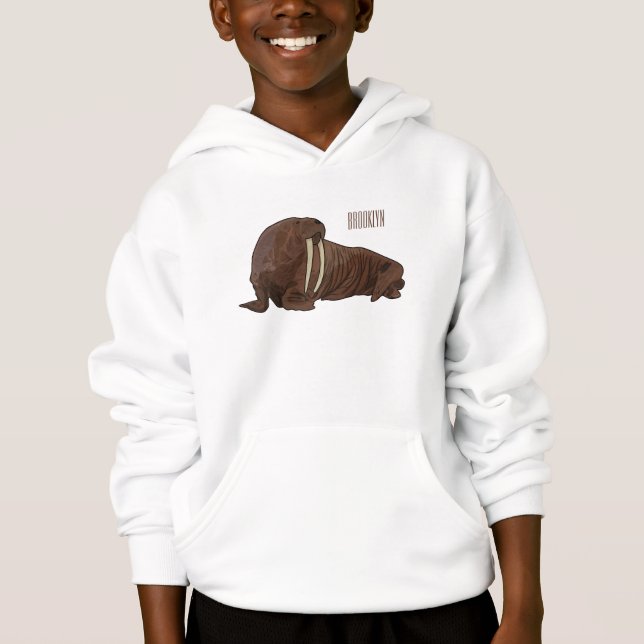 Camiseta Ilustração de desenho animado de Walrus (Frente)