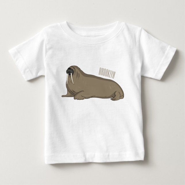 Camiseta Ilustração de desenho animado de Walrus (Frente)