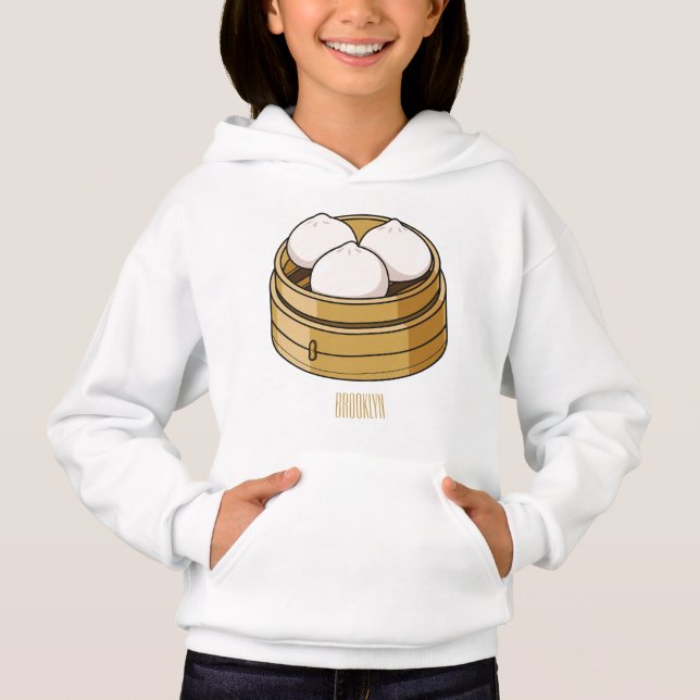 Camiseta Ilustração de desenho animado Dim sum (Frente)