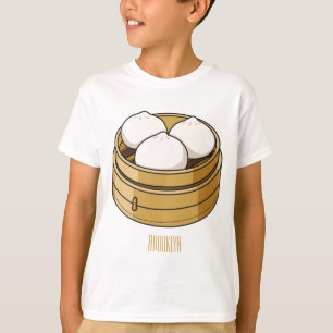 Camiseta Ilustração de desenho animado Dim sum