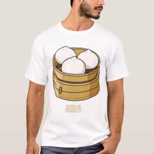 Camiseta Ilustração de desenho animado Dim sum