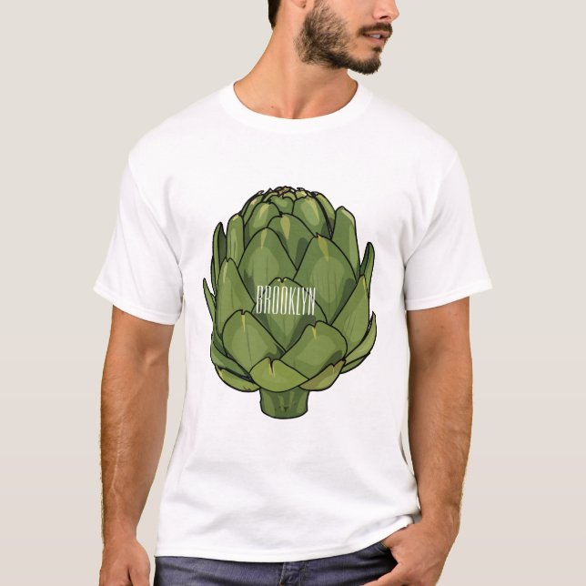 Camiseta Ilustração de desenho animado do Artichoke (Frente)