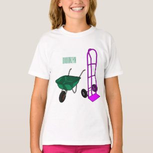 Camiseta Ilustração de desenho animado do carrinho de rodas