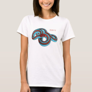 Camiseta Ilustração de desenho animado do cobra de garter d
