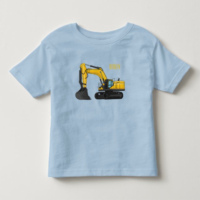Camiseta Ilustração de desenho animado do crawler escavator (Frente)