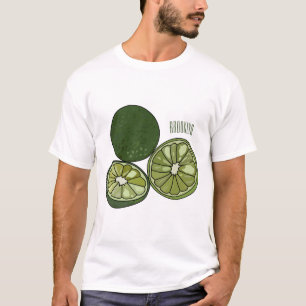 Camiseta Ilustração de desenho animado do limão Kaffir