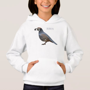 Camiseta ilustração de desenho animado do pássaro codorna d