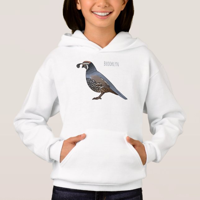 Camiseta ilustração de desenho animado do pássaro codorna d (Frente)