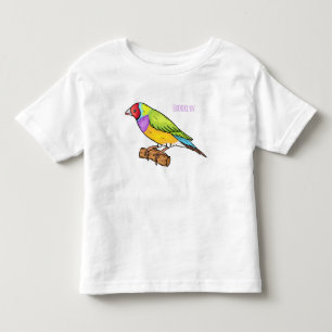 Camiseta ilustração de desenho animado do pássaro tentilhõe