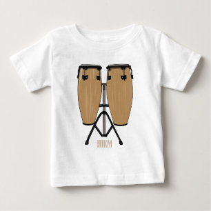 Camiseta Ilustração de desenho animado do tambor de bongo