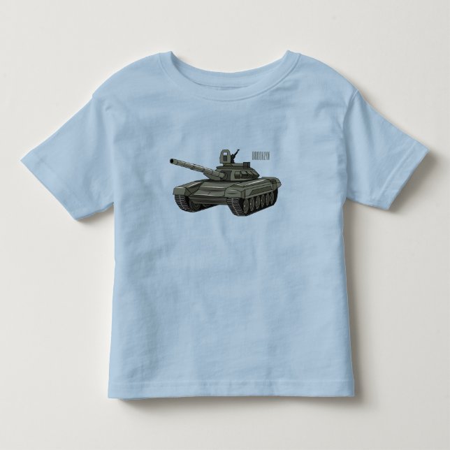 Camiseta Ilustração de desenho animado do Tanque (Frente)