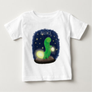 Camiseta Ilustração de desenho animado do verme verde-cla