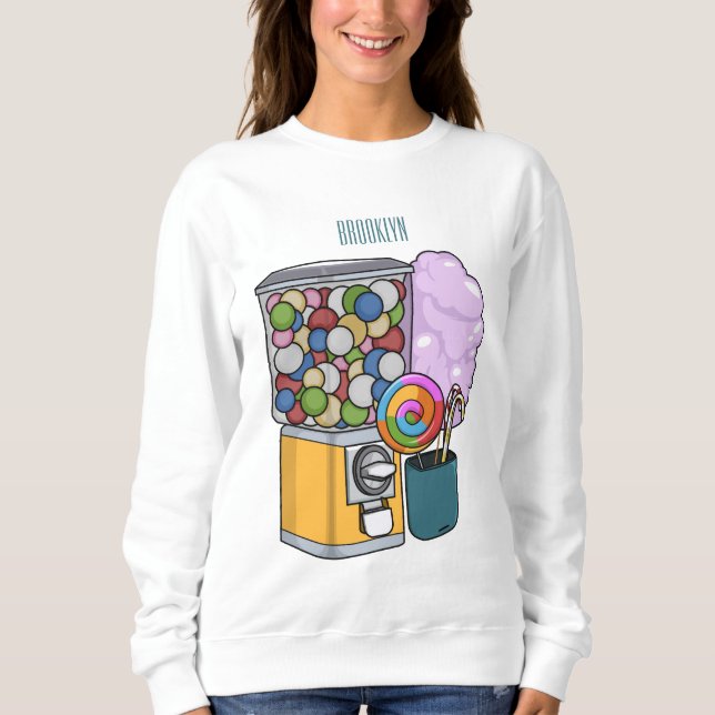 Camiseta Ilustração de desenho animado doce (Frente)
