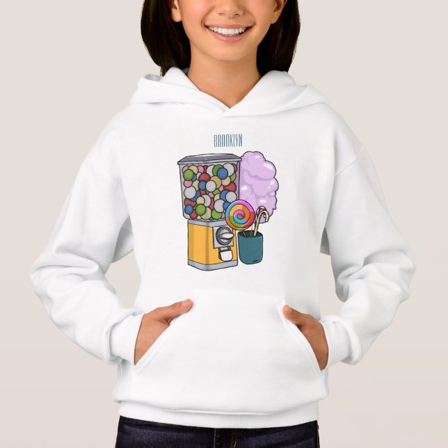 Camiseta Ilustração de desenho animado doce (Frente)