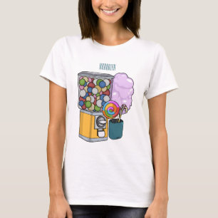 Camiseta Ilustração de desenho animado doce